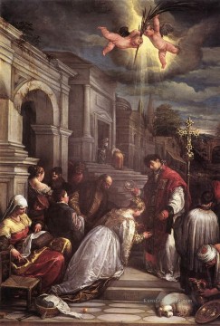 st sebastian Ölbilder verkaufen - St valentin Baptizing St Lucilla Jacopo Bassano